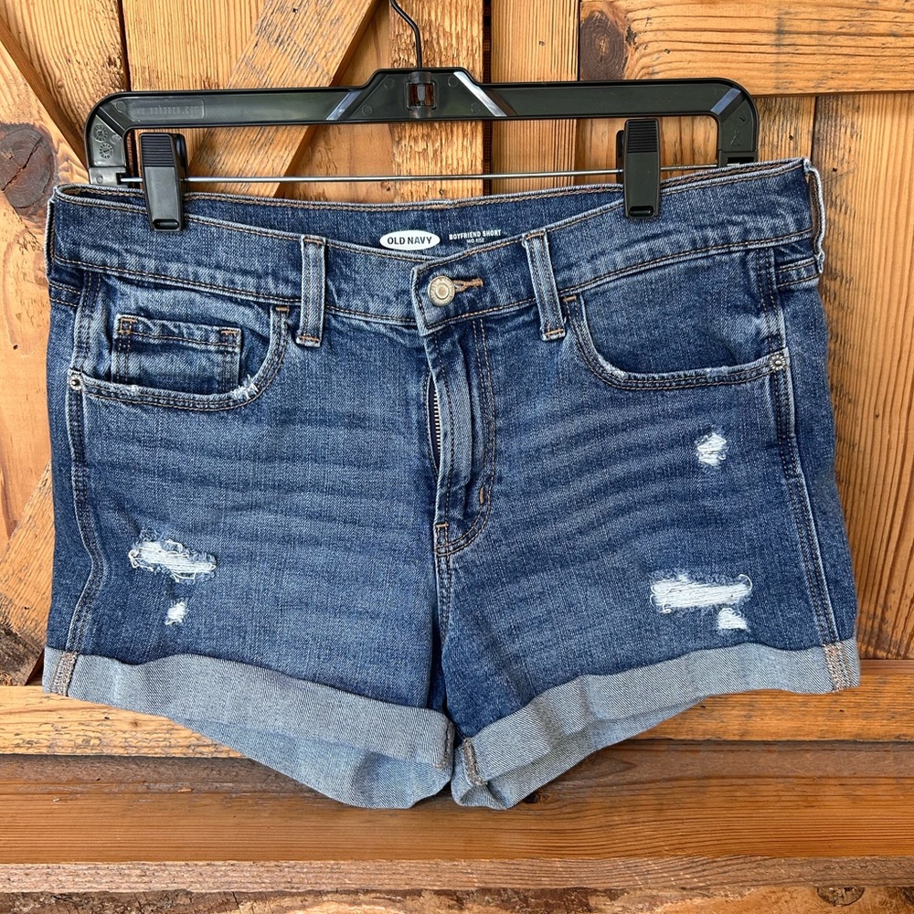 Old Navy Blue Jean Shorts with Distressed Cuffed Design